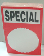 Shop Sign Special Medium 180x115mm Pack 100